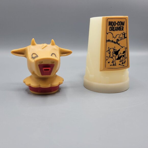 Vintage Whirley Moo-Cow Creamer Dispenser Beige & Brown Plastic Farmhouse Decor - Picture 15 of 16